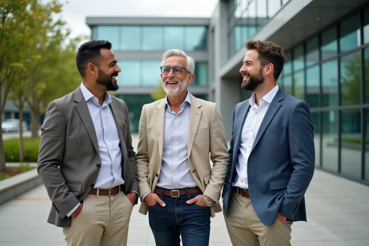 Groupe d entrepreneurs mahorais en discussion extérieure
